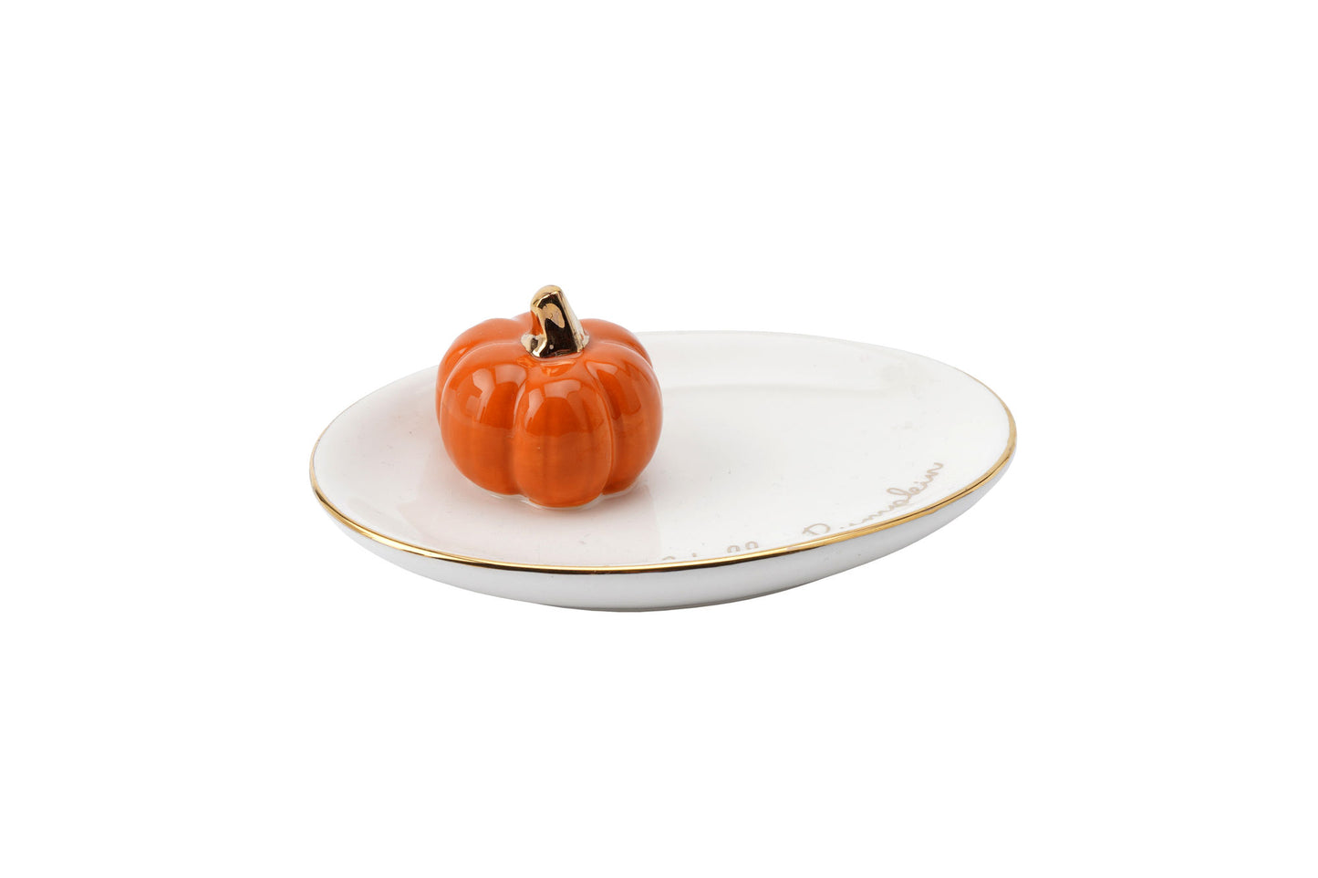 Snuggle Season Ceramic Pumpkin Ring Dish