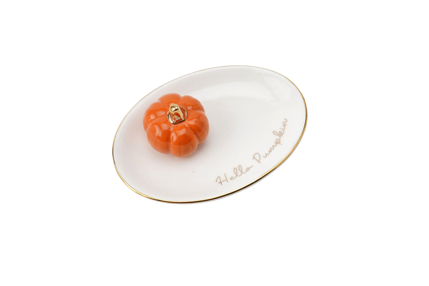 Snuggle Season Ceramic Pumpkin Ring Dish