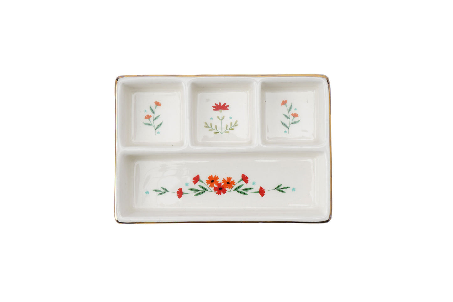 The Flower Market Rectangular Ceramic Jewellery Compartment Organiser • Gift Boxed • Gift For Her • Jewellery Gift • Trinket Storage