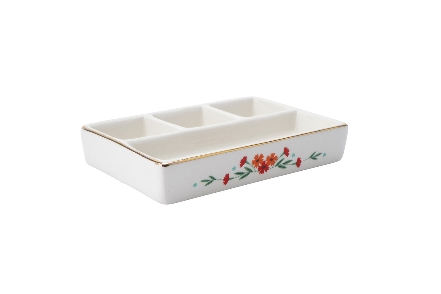 The Flower Market Rectangular Ceramic Jewellery Compartment Organiser • Gift Boxed • Gift For Her • Jewellery Gift • Trinket Storage