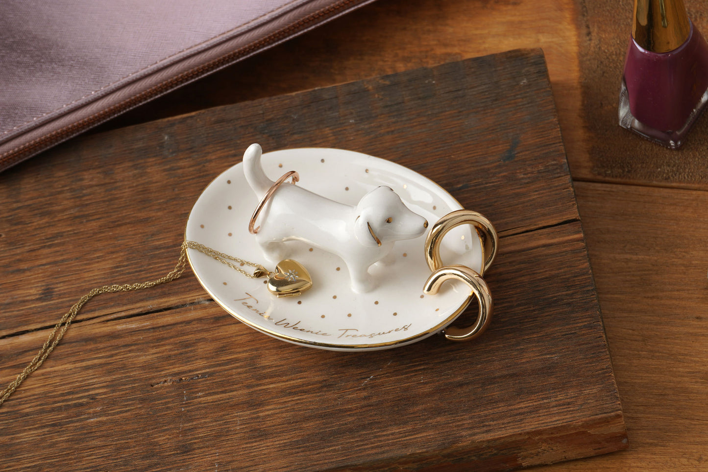 Top Dog 'Teenie Weenie...' Dachshund Ring Dish