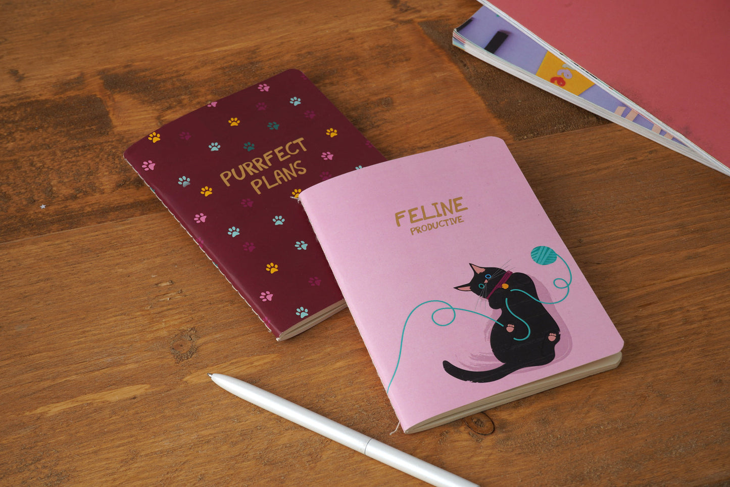 Cool Cat 'Feline Productive' Set Of 2 Notebooks