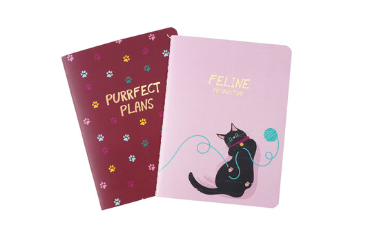 Cool Cat 'Feline Productive' Set Of 2 Notebooks