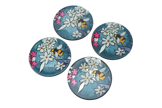 The Beekeeper Glass Set Of 4 Coasters