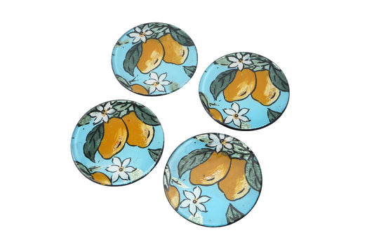 Sicilian Zest Glass Set Of 4 Coaster