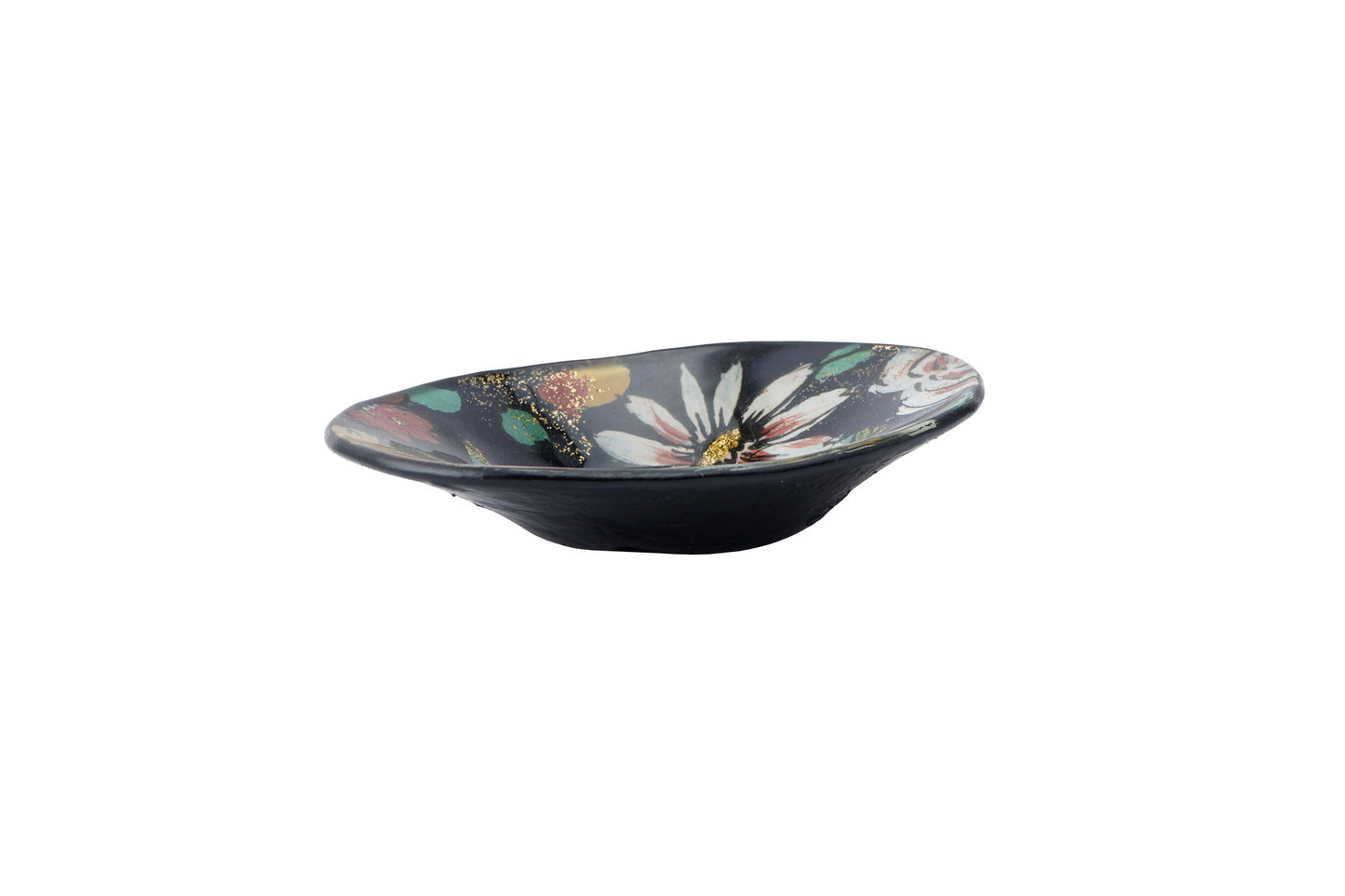 Twilight Bloom Glass Small Oval Bowl