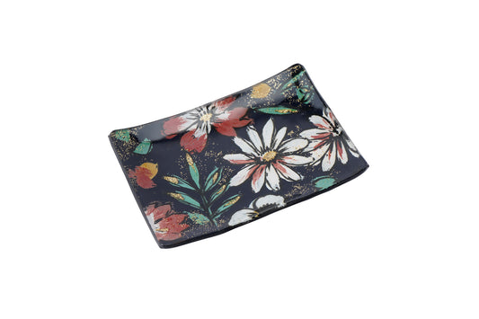 Twilight Bloom Glass Small Rectangular Dish