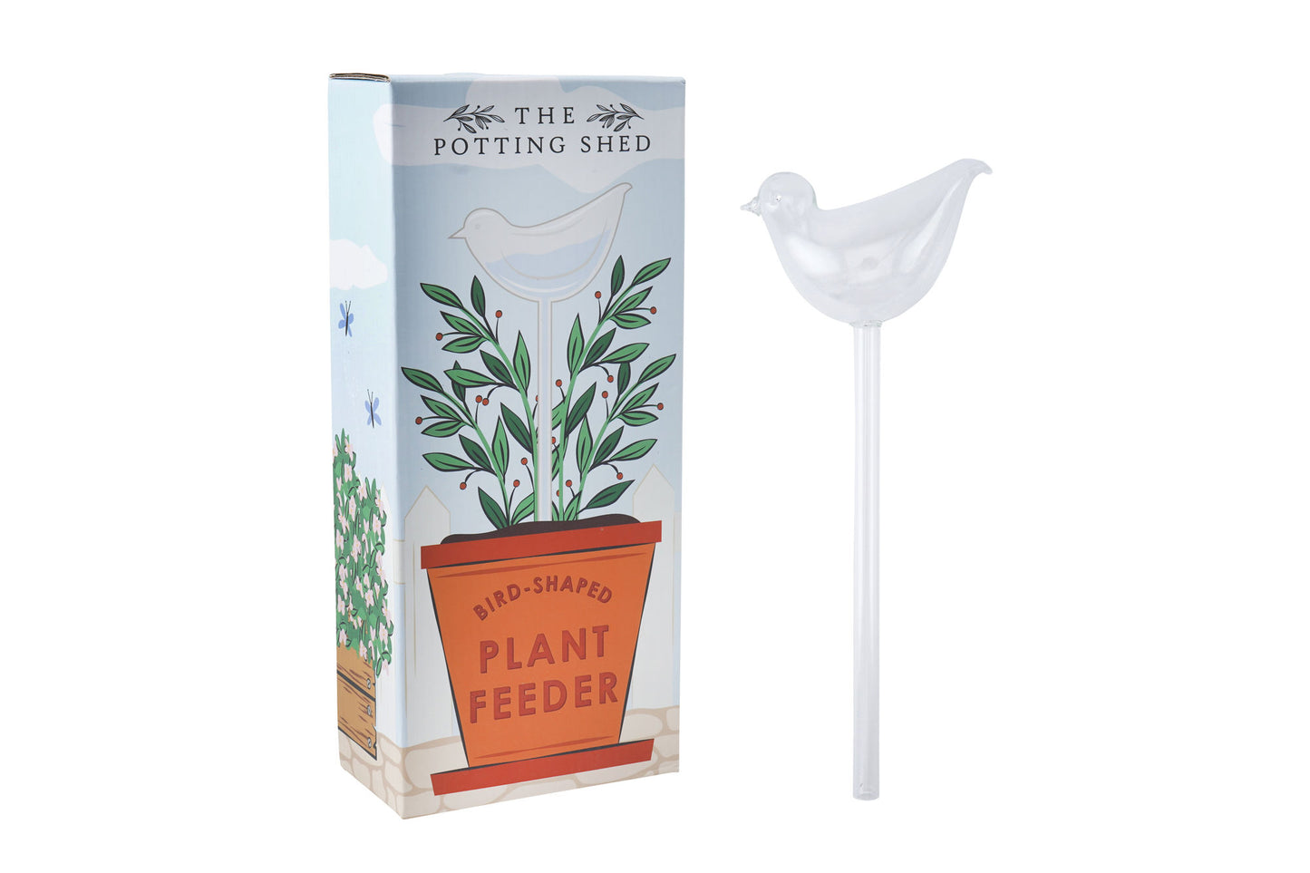 The Potting Shed Glass Bird Plant Feeder