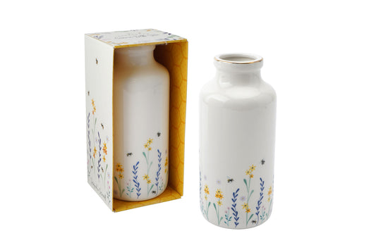 The Beekeeper Floral Ceramic Bottle Vase