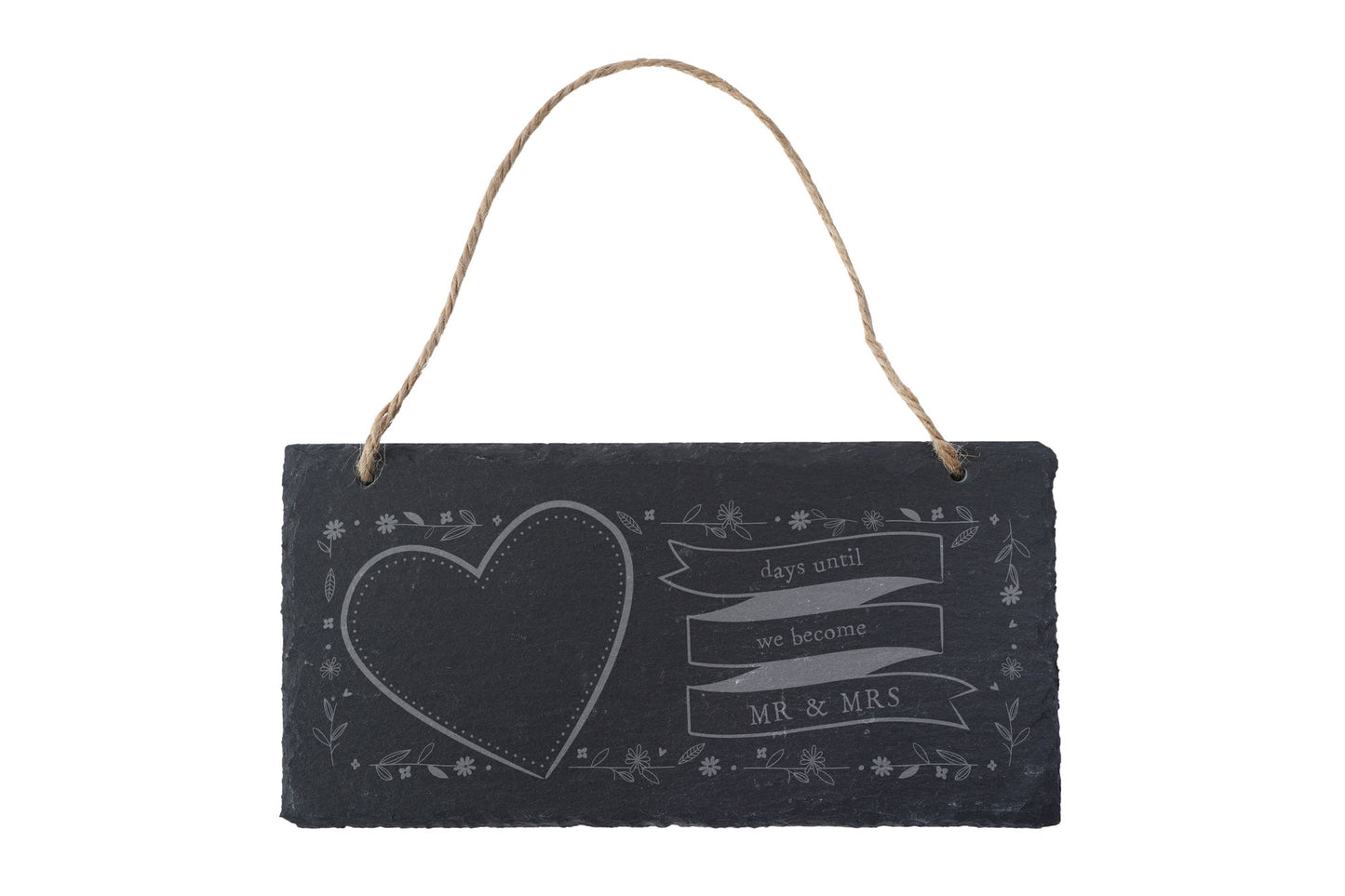 Send With Love Wedding Countdown Slate Sign