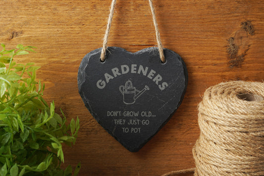 The Potting Shed 'Gardeners Don't...' Heart Hanger