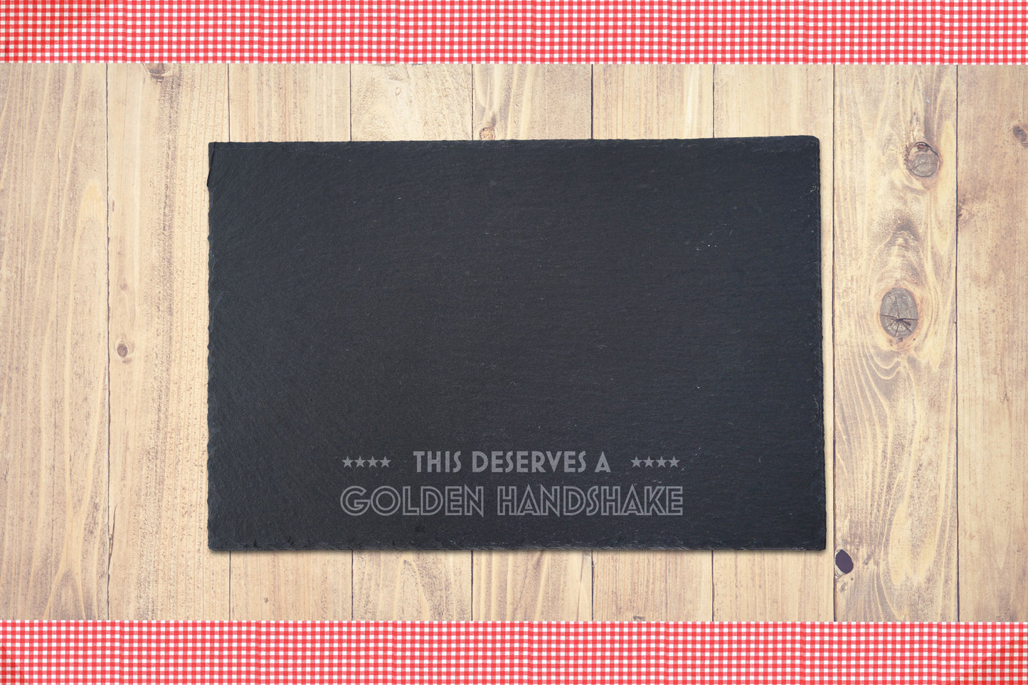 'Golden Handshake' Rectangular Slate Serving Board