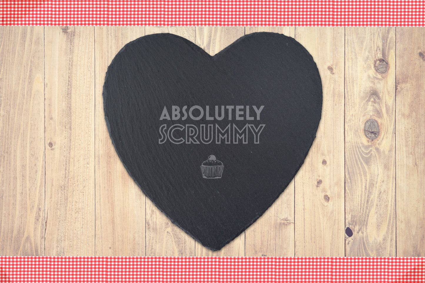 'Absolutely Scrummy' Slate Heart Serving Board