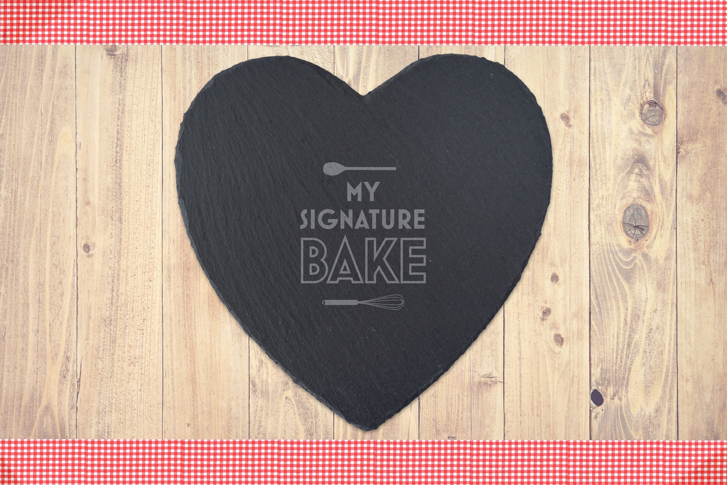 'My Signature Bake' Slate Heart Serving Board