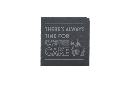 'Coffee And Cake' Square Slate Coaster