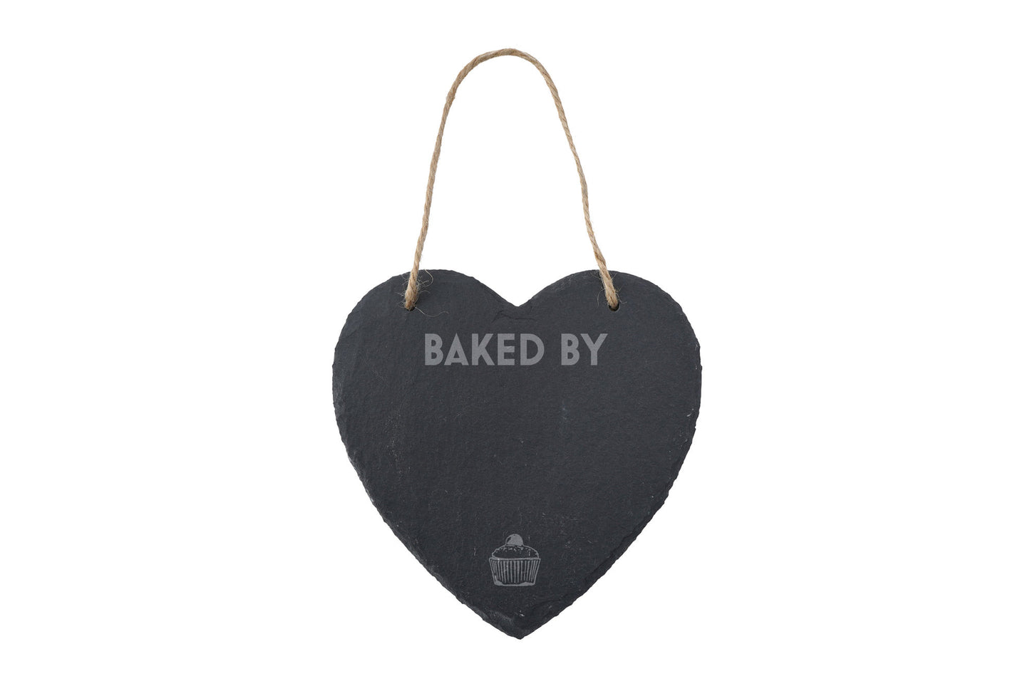 'Baked By...' Large Slate Heart Chalkboard