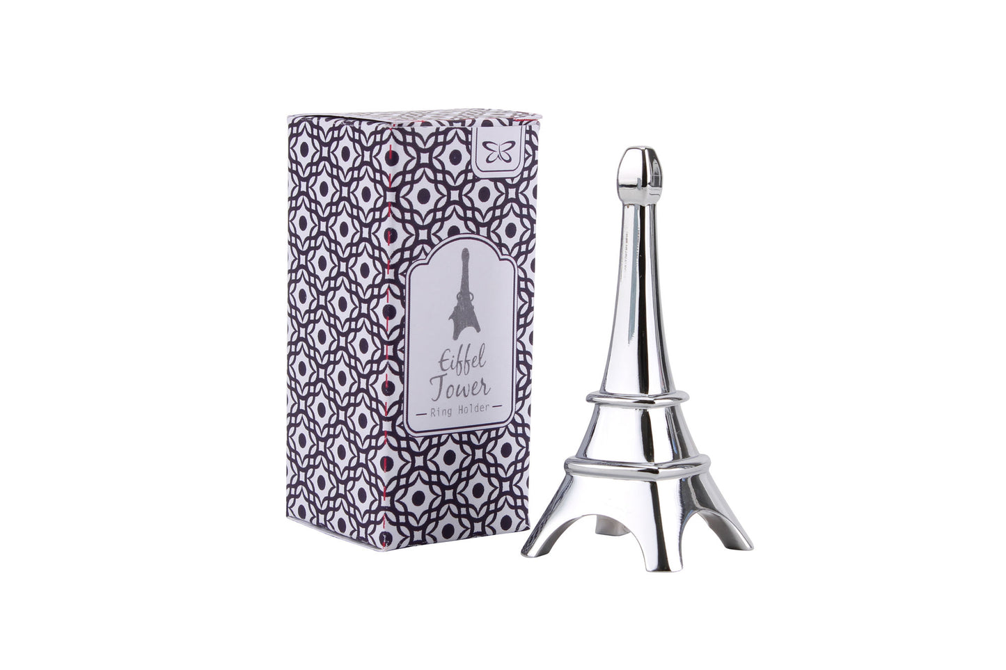 Silver Eiffel Tower Ring Holder