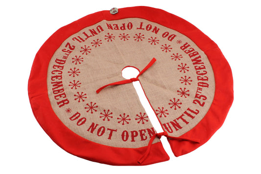 Hesian 'Do Not Open Until 25th December' Christmas Tree Skirt