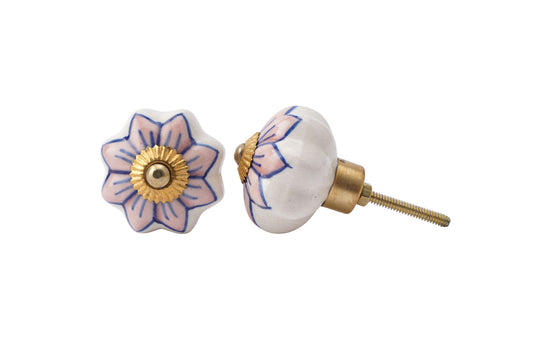 Set of 2 | Ceramic Pink Flower Melon Drawer Pulls • Cabinet Pull Knob • DIY Upcycle • Gifts for Home • Home Improvement • Rennovations