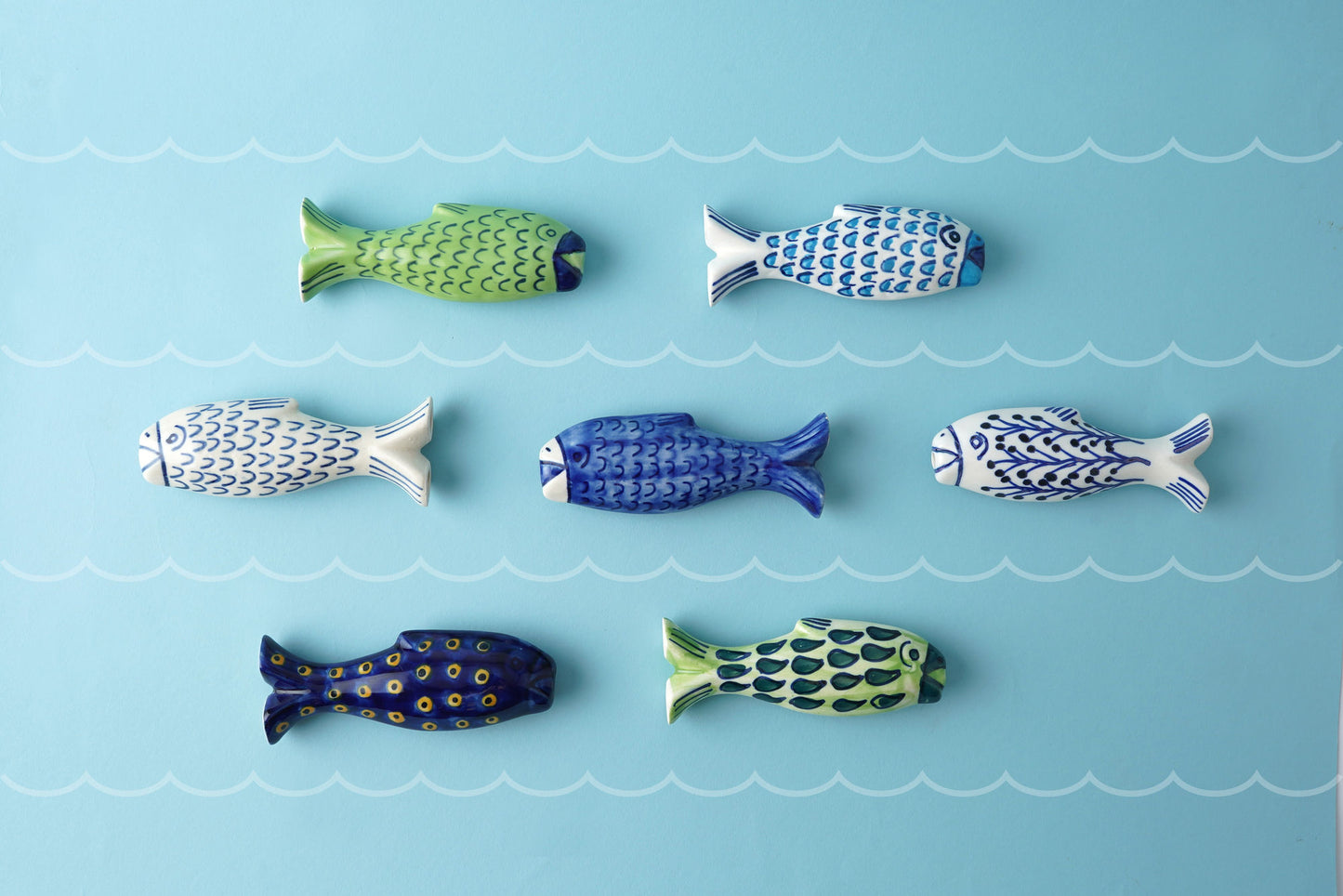 1 x Fish Nautical Ceramic Light Pull | Cord Pull | Bathroom Lighting Blinds Curtains Ceilings Fans | Colour Selected at Random Unless Picked