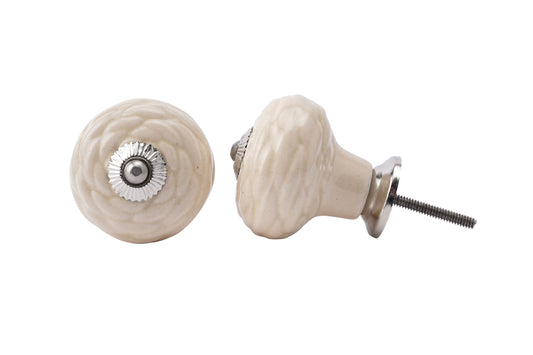 Set of 2 | Large Cream Weave Design Ceramic Drawer Pull • Drawer Knob • DIY Upcycle • Gifts for Home • Home Improvement • Rennovations