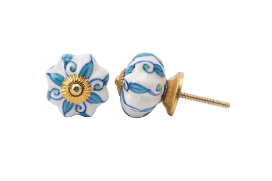 Set of 2 | Large White Leaves Design Ceramic Drawer Pull • Drawer Knob • DIY Upcycle • Gifts for Home • Home Improvement • Rennovations